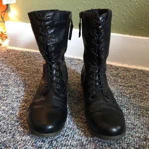 Black Combat Boots - Size 11
